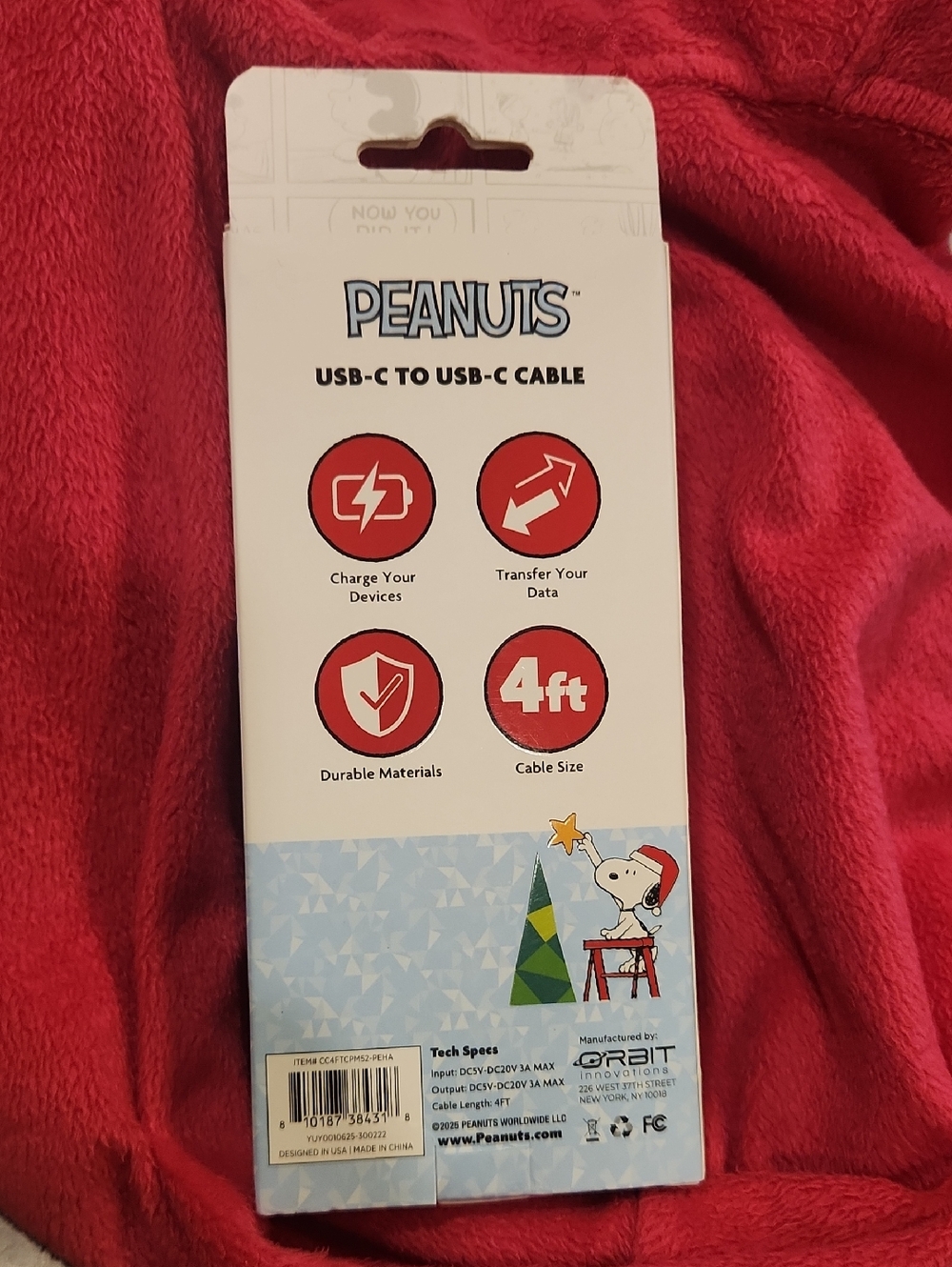 Snoopy USB-C Cable - Picture 4 of 5